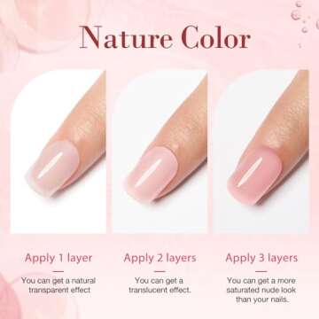 AZUREBEAUTY Translucent Dip Powder - Jelly Baby Pink Color 2Oz/56g, Sheer Rose Pink Neutral Semi-transparent Clear Dipping Powder Crystal French Nail Art Starter Manicure Salon DIY Home Gift