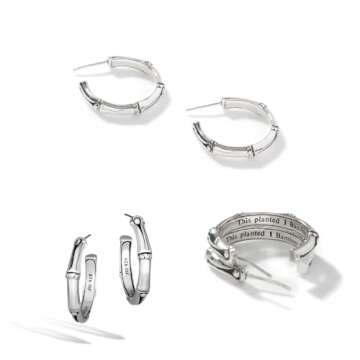 Bamboo Silver Hoop Earrings (18)