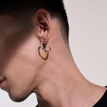 Bamboo Silver Hoop Earrings (18)