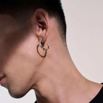 Bamboo Silver Hoop Earrings (18)