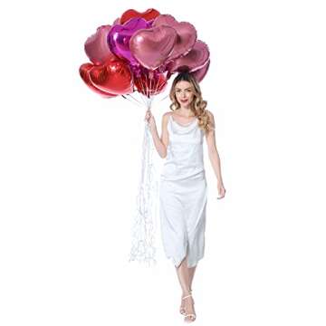 30 pcs Heart Balloons 18" Foil Love Balloons Mylar Balloons heart balloons for Valentines Day Propose Marriage Wedding Anniversary Backdrop Birthday Party Supplies (Hot Pink+Red+Pink)