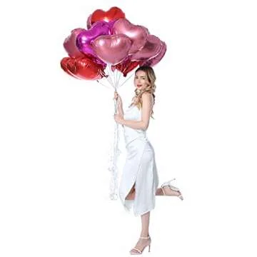 30 pcs Heart Balloons 18" Foil Love Balloons Mylar Balloons heart balloons for Valentines Day Propose Marriage Wedding Anniversary Backdrop Birthday Party Supplies (Hot Pink+Red+Pink)