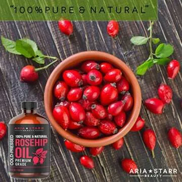 Aria Starr Rosehip Seed Oil Cold Pressed For Face, Skin, Acne Scars - 100% Pure Natural Moisturizer - 4 OZ