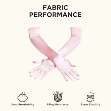 BABEYOND Long Opera Party 1920s Satin Tea Party Gloves Costume Stretchy Adult Size Elbow Length