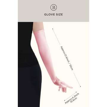 BABEYOND Long Opera Party 1920s Satin Tea Party Gloves Costume Stretchy Adult Size Elbow Length