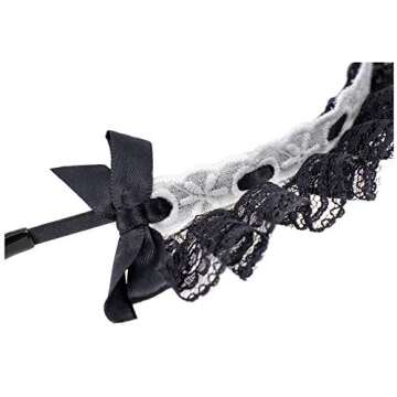 C-ZOFEK Women's French Maid Headband Ribbon Lace Kawaii Headwear Headpiece for Christmas Cosplay Costume