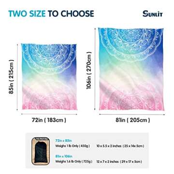 Sunlit Silky Soft Beach Blanket 85"x72" – Ideal for Travel and Festivals