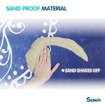 Sunlit Boho Sand Proof Beach Blanket with Corner Pockets