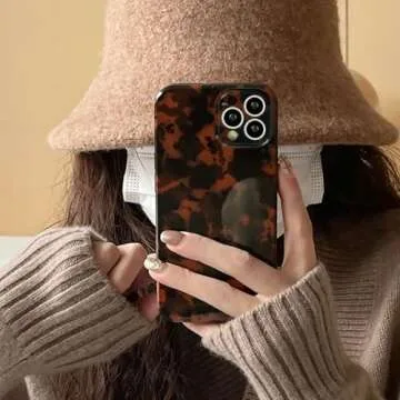 Tortoise Shell Retro Phone Case Compatible with iPhone 15 Pro Max 2023 Chic Amber Brown Leopard Stylish Classic Soft Slim Protective Cover for iPhone 15promax 6.7inch