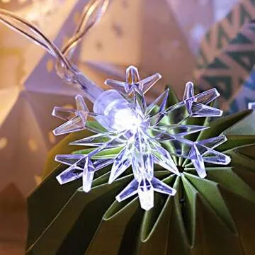 WesGen Snowflake String Lights Battery Operated Waterproof