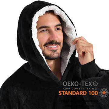 Krifey Wearable Blanket Hoodie, Oversized Sherpa Hooded as Birthday Gifts for Mom Women Girlfriend M...