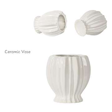 JARELING Artificial Sunflowers Flowers in Vase Fake Silk Flowers Arrangement with Vase Table Centerpieces for Home Decoration (Yellow)