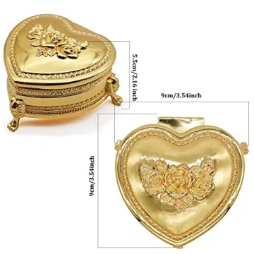 Vintage Heart Shape Jewelry Box Beautiful Gift for Women