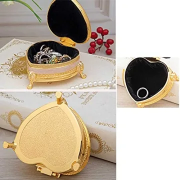 Vintage Heart Shape Jewelry Box Beautiful Gift for Women