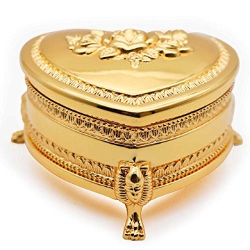 Vintage Heart Shape Jewelry Box Beautiful Gift for Women