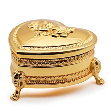 Vintage Heart Shape Jewelry Box Beautiful Gift for Women