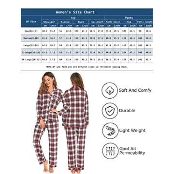 Leikar Button Up Pajama Sets For Women 2 Piece Long Sleeve Shirt And Pajama Pants Soft Pjs Lounge Sets M