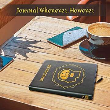 Daily Journal by Unlock.ed with Personal Development resources for Self Awareness, Happiness, Mindfulness, & Positivity, Hardcover A5 Notebook