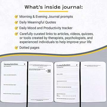 Daily Journal by Unlock.ed with Personal Development resources for Self Awareness, Happiness, Mindfulness, & Positivity, Hardcover A5 Notebook