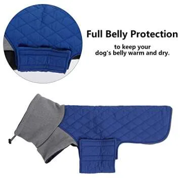 Geyecete Dachshund Coat,Dachshund Winter Coat,Warm Dachshund Coat Waterproof Windproof, High Neckine String Holes Miniature Dachshund Jacket for Small Dog-Blue-M