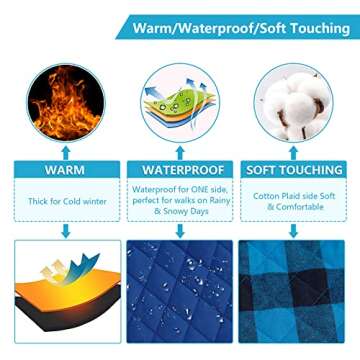 Geyecete Dachshund Coat,Dachshund Winter Coat,Warm Dachshund Coat Waterproof Windproof, High Neckine String Holes Miniature Dachshund Jacket for Small Dog-Blue-M