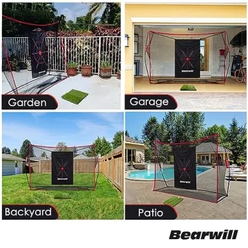 Bearwill 10x7ft Heavy Duty Golf Net Combo for Home Training