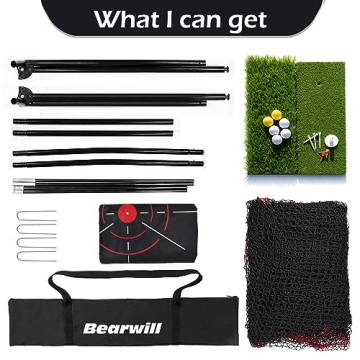 Bearwill 10x7ft Heavy Duty Golf Net Combo for Home Training