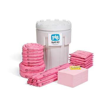 New Pig Hazmat Spill Kit in 95-Gallon Overpack Salvage Drum, Absorbs Hazardous Materials, 63-Gallon ...
