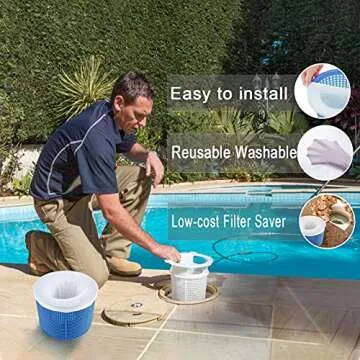 30-Pack Pool Skimmer Socks for Cleaner Water