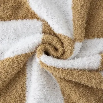 YIRUIO Checkered Chessboard Fluffy Blanket Soft Reversible