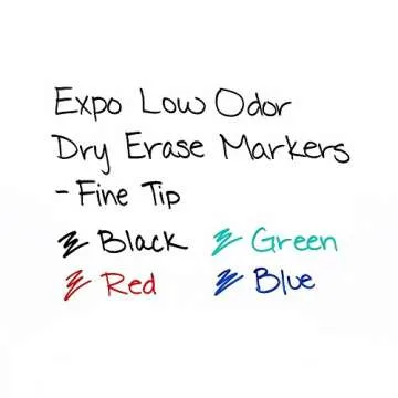 Expo 86001 Low Odor Dry Erase Marker, Black; Fine Tip, Quick-Drying Ink, 2 Packs of 12 Markers, 24 Markers Total