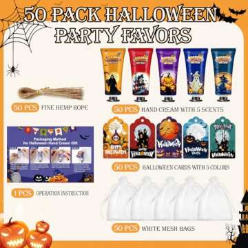 50 Sets Halloween Hand Cream Gift for Women, Hand Lotion for Halloween Party Favors with Halloween C...
