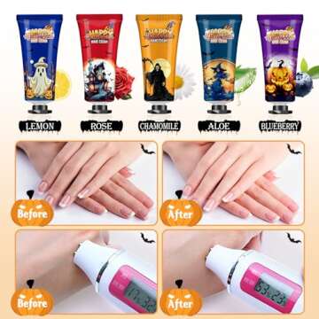 50 Sets Halloween Hand Cream Gift for Women, Hand Lotion for Halloween Party Favors with Halloween Cards and Organza Gift Bags, Halloween Decorations and Bulk Halloweeen Gifts for Women