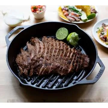 Lodge 12" Cast Iron Dual Handle Grill Pan, Black