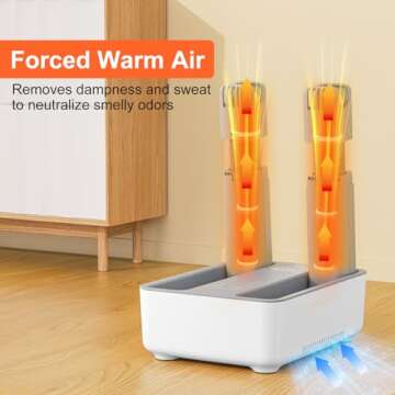 LAVIEAIR Boot Dryer Shoe Dryer for Work Boots, Sneakers, Short Boots, Martin Shoes, Gloves, Boot Warmer with Heat, Fan, Timer and Temperature Selection