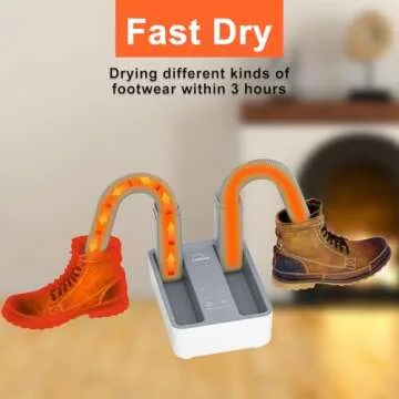 LAVIEAIR Boot Dryer Shoe Dryer for Work Boots, Sneakers, Short Boots, Martin Shoes, Gloves, Boot Warmer with Heat, Fan, Timer and Temperature Selection
