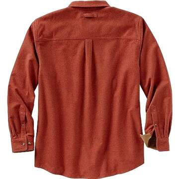 Legendary Whitetails Men's Buck Camp Flannel Casual Shirt, Corduroy Cuffs in Barnwood Heather.