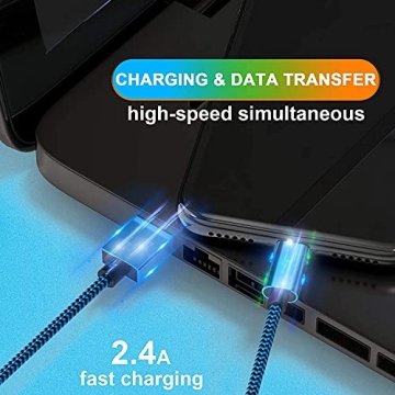 Apple MFi Certified iPhone Charger 6Pack - 3/3/6/6/10/10 FT Lightning Cable Nylon Braided USB to Fast Charging Sync Cord Compatible iPhone 14/13/12/11 Pro Max/XS/XR/X/8/7/6 /iPad