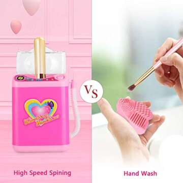DOTSOG Mini Electric Makeup Brush Cleaner Makeup Sponge Washing Machine Dollhouse Cosmetic Brush Powder Puff Washer Beauty Cleaning makeup Tool