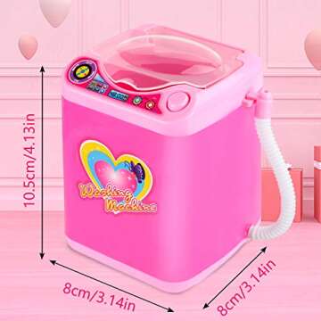 DOTSOG Mini Electric Makeup Brush Cleaner Makeup Sponge Washing Machine Dollhouse Cosmetic Brush Powder Puff Washer Beauty Cleaning makeup Tool
