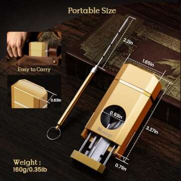 Triple Jet Torch Lighter with One-Touch V Cutter