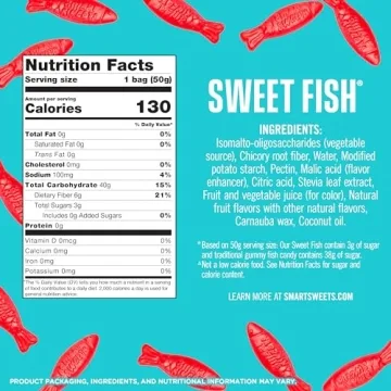 SmartSweets Sweet Fish - Low Sugar Gummy Candy Pack of 12