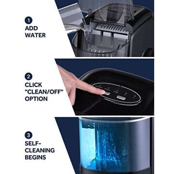 Compact Ice Maker with Self-Cleaning Function