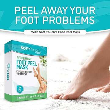 Soft Touch Foot Peel Mask - Pack of 2 Feet Peeling Masks for Dry, Cracked Heels & Calluses - Exfolia...