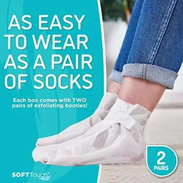 Soft Touch Foot Peel Mask - Pack of 2 Feet Peeling Masks for Dry, Cracked Heels & Calluses - Exfoliating Foot Mask for Baby Soft Skin, Peppermint