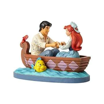Enesco Disney Traditions by Jim Shore The Little Mermaid Ariel and Prince Eric in Rowboat Figurine, 6.126 Inch, Multicolor