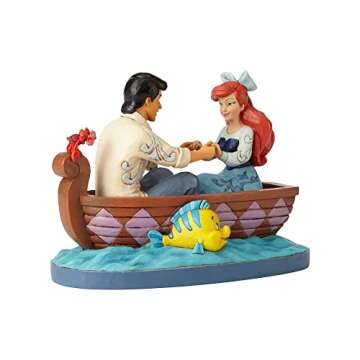 Enesco Disney Traditions by Jim Shore The Little Mermaid Ariel and Prince Eric in Rowboat Figurine, 6.126 Inch, Multicolor