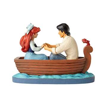 Enesco Disney Traditions by Jim Shore The Little Mermaid Ariel and Prince Eric in Rowboat Figurine, 6.126 Inch, Multicolor