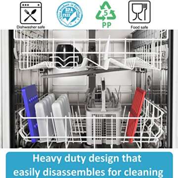 American Ice Pop Maker - Frozen Popsicle Mold Kit Moldes Para Paletas - 10 Large BPA Free Removable Plastic Molds + 50 Wood Sticks, Cleaning Brush, Healthy Kids Fruit & Cream Treats(Classic-10, Blue)