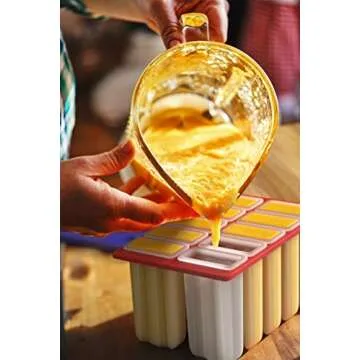 American Ice Pop Maker - Frozen Popsicle Mold Kit Moldes Para Paletas - 10 Large BPA Free Removable Plastic Molds + 50 Wood Sticks, Cleaning Brush, Healthy Kids Fruit & Cream Treats(Classic-10, Blue)